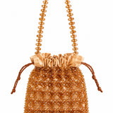 Solenne Amber Crystal Beaded Bag