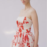 Solares Red Floral Elbise