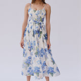 Sombre Blue Floral Dress