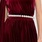 Baglioni Burgundy Gown Dress