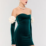 Versailles Rose Green Mini Dress