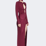 Noche Burgundy Maxi Dress