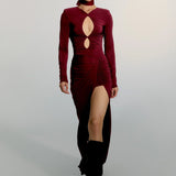 Noche Burgundy Maxi Dress