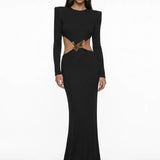 Black Maxi Dress with Cut-Out Detail