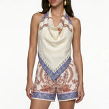 Ecru Patterned Shorts