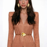 Shimmer Knit Brick Red Shirt