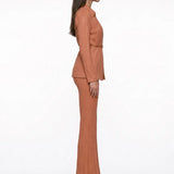 Shimmer Knit Brick Red Pants