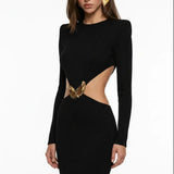 Black Maxi Dress with Cut-Out Detail