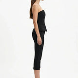 Black Crepe Capri Trousers