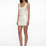 Handcrafted Coral Beaded Beige Lace Top