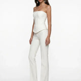 White Crepe Trousers