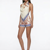 Ecru Patterned Top
