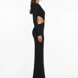 Black Maxi Dress with Cut-Out Detail