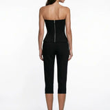 Black Crepe Capri Trousers