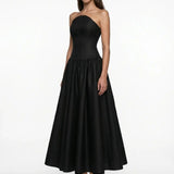 Linen Corset Detail Mini Black Dress