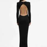 Black Maxi Dress with Cut-Out Detail