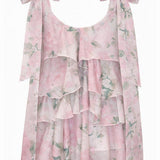 Lilia Pink Floral Elbise