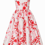 Solares Red Floral Elbise