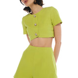 Bea Top & Dalia Short Green Set