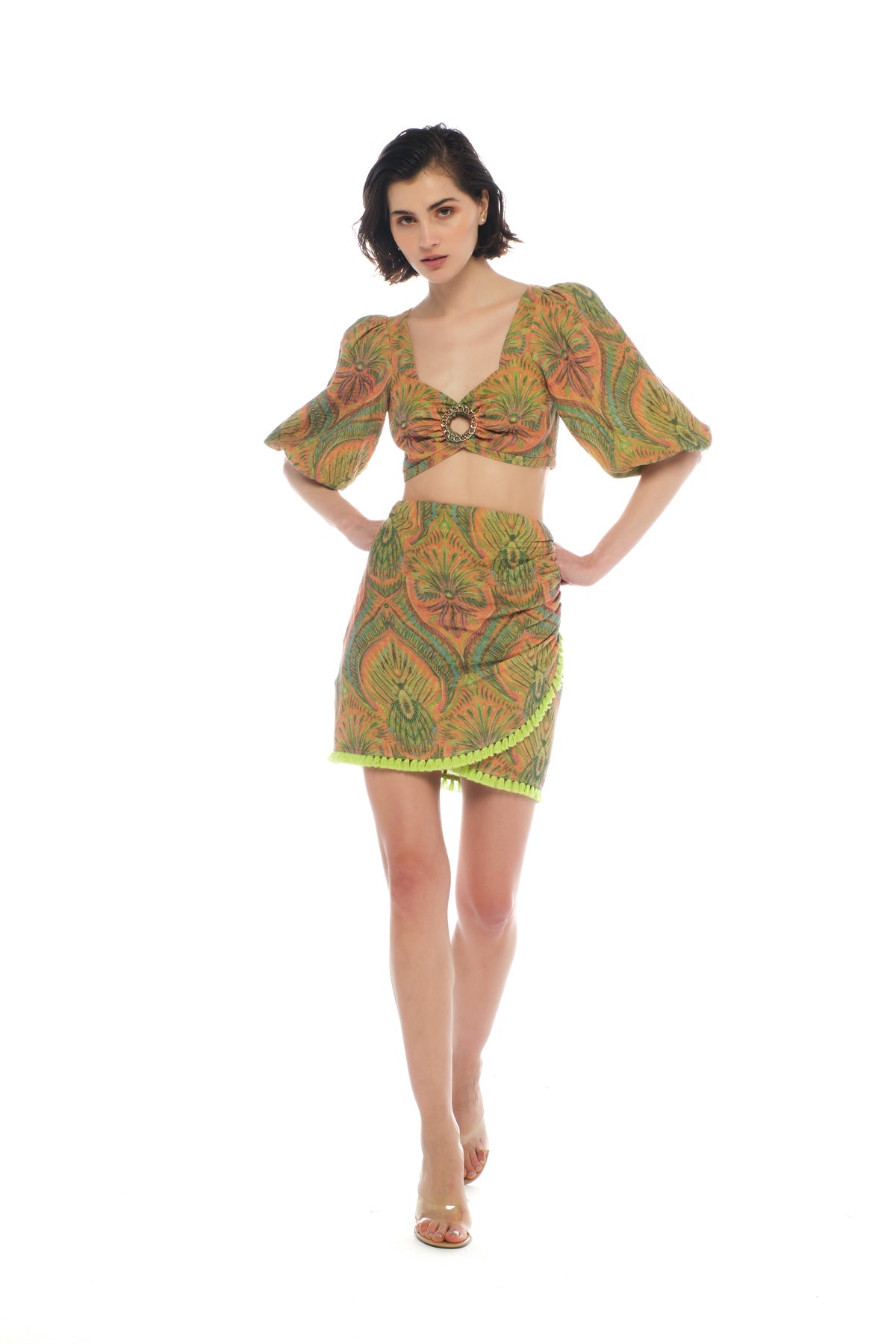 Jenna Top & Serena Patterned Skirt Set