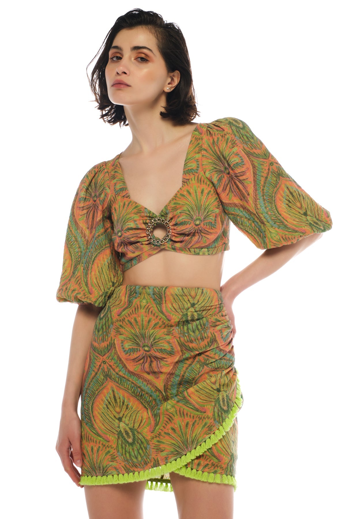 Jenna Top & Serena Patterned Skirt Set