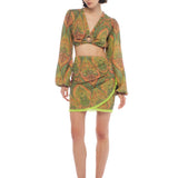 Darya Top & Serena Skirt Patterned Set