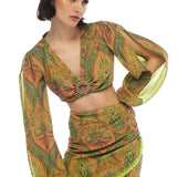 Darya Top & Serena Skirt Patterned Set