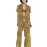 Gia Shirt & Alya Top & Darina Pants Patterned Set