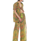 Gia Shirt & Alya Top & Darina Pants Patterned Set