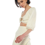 Jenna Top & Serena Off White Skirt Set