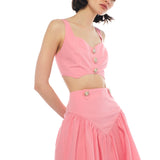 Victoria Top & Yuki Skirt Pink Set