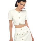 Bea Top & Goldie Skirt White Set