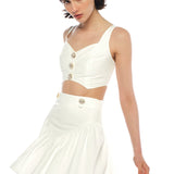 Victoria Top & Yuki Skirt White Set
