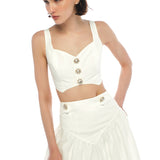Victoria Top & Yuki Skirt White Set