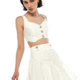Victoria Top & Yuki Skirt White Set
